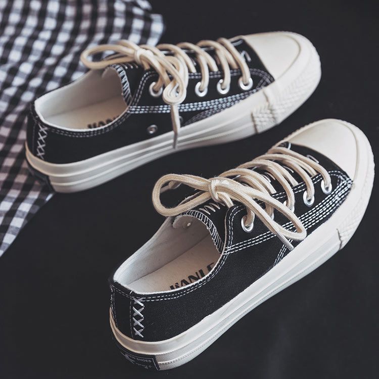 Women vulacnize shoes 2020 fashion simple lace-up solid breathable women casual shoes flats canvas shoes women zapatos mujer Women vulacnize shoes 2020 fashion simple lace-up solid breathable women casual shoes flats canvas shoes women zapatos mujer