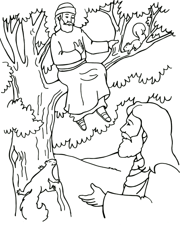 Zacchaeus And Jesus Coloring Page Sunday School Coloring Pages Bible School Crafts Jesus Coloring Pages