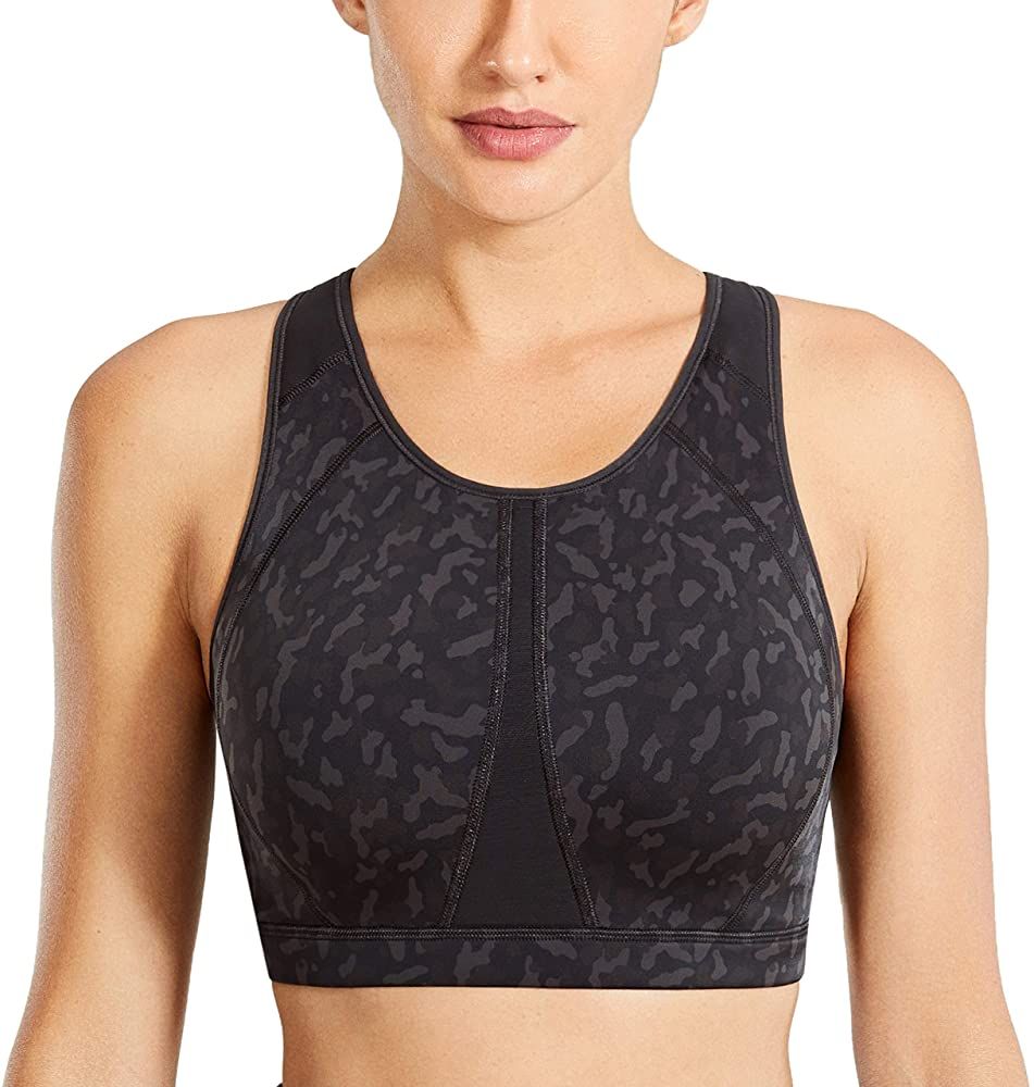 SYROKAN Women's High Impact Padded Supportive Wirefree Full Coverage Sports Bra SYROKAN Women's High Impact Padded Supportive Wirefree Full Coverage Sports Bra