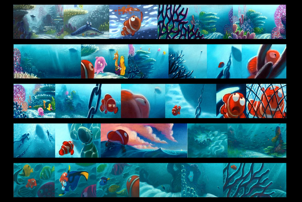 Finding Nemo Storyboard Color Key Pastels Pixar. Color script