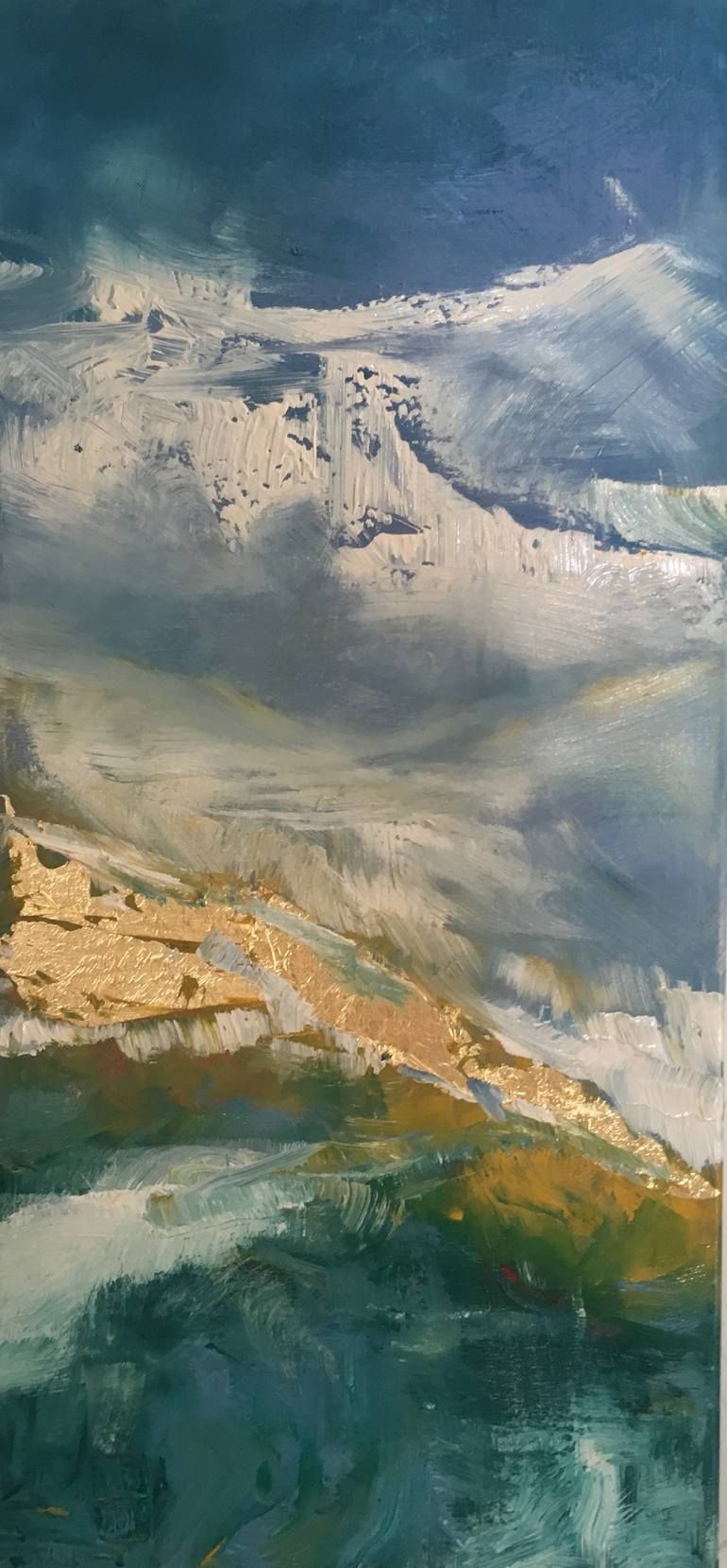 Watercolor Landscape Atmoshpeheric Mountain Painting Landscape Painting Original Watercolor Painting Abstract Modern Art