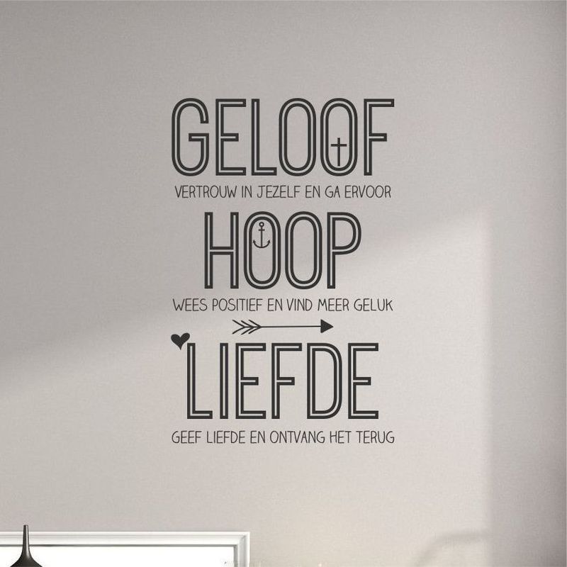 Muursticker 'Geloof, Hoop en Liefde' Hoops Quotes, Best Quotes, Love Quotes, Handlettering Quotes, Typography, Print Candy, Bullet Journal Quotes, Afrikaanse Quotes, Dutch Quotes