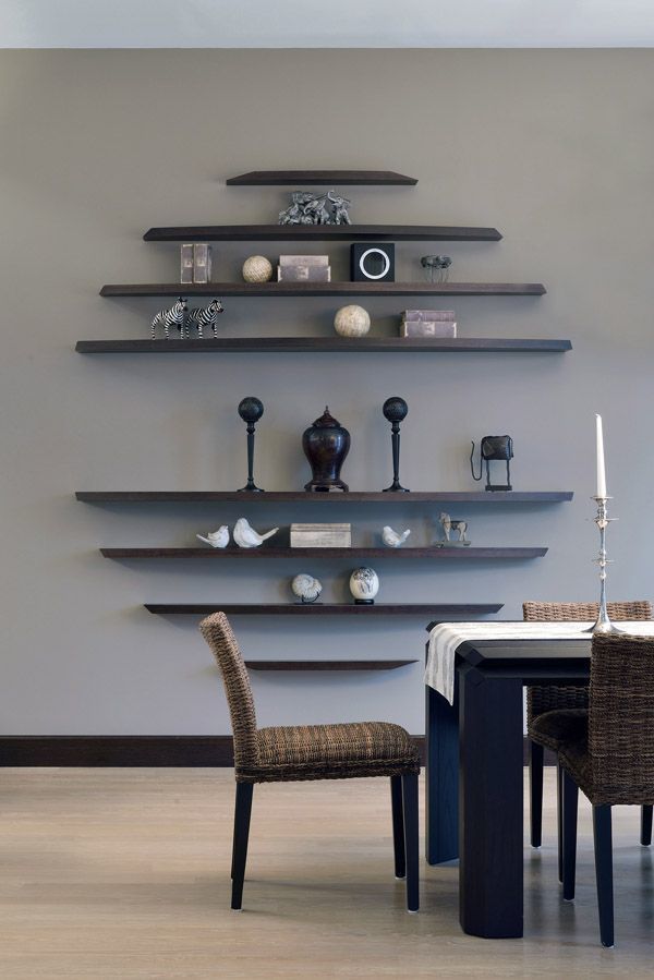 Shelf Is Art: 50 Impressive Shelves That Can Transform Interior | Журнал Ярмарки Мастеров Dining Room Wall Decor, Living Room Tv Wall, Living Room Grey, Living Room Decor, Dining Rooms, Diy Interior, House Interior, Interior Wall Decor, Interior Projects