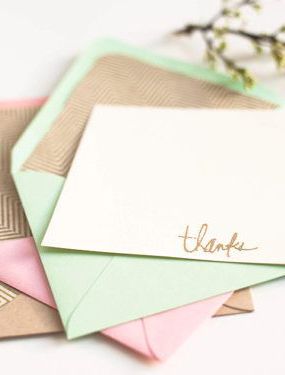 Personalized Blue /& Gold Chevron Stationery 5x7 Note Cards