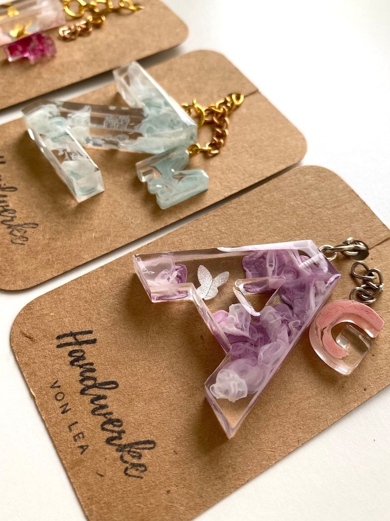 Keychain With Mini Letters Etsy Resin Jewelry Diy Diy Resin how-to-make-resin-letters-exploring-unique-diy-resin-letter-ideas