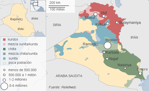 la batalla por irak en mapas