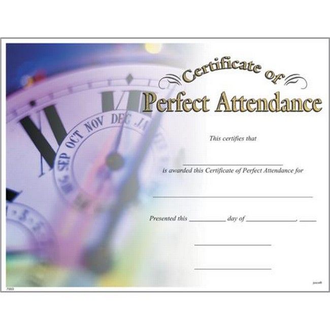 perfect attendance certificate free download