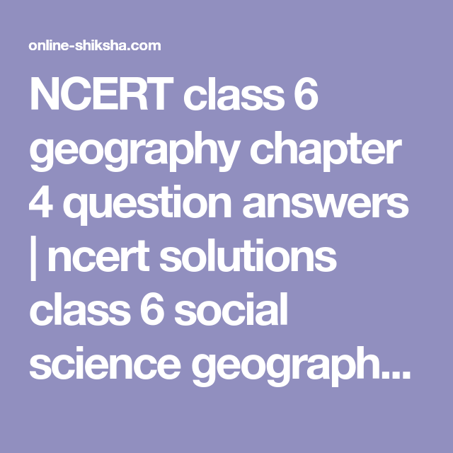 Class 6 Geography Chapter 4 - Maps