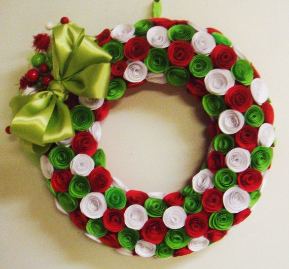 christmas wreath assorted rolled paper by christmas paper flower wreath
