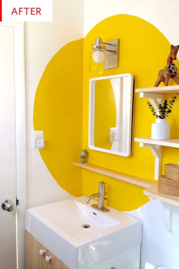 This bathroom makeover only cost $130. We love the new shelving, mirror and espe… #bathroommakeovers