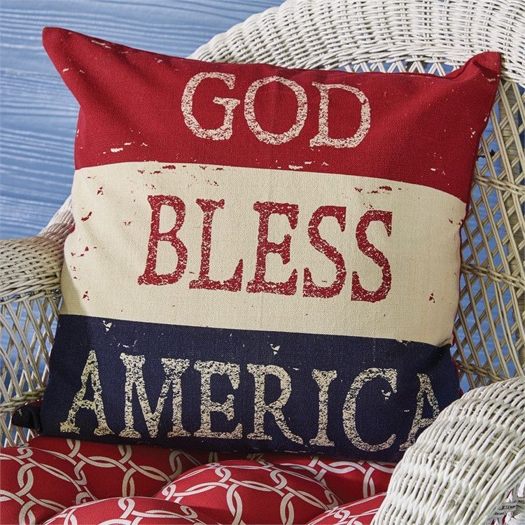 God Bless America Pillow 20 inch Bless America Pillow Inspirational
