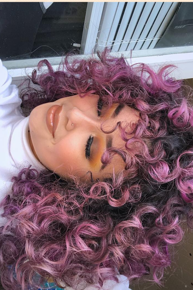 Purple And Pink Hair Curly Hair Styles Naturally Pink Hair Purple Hair