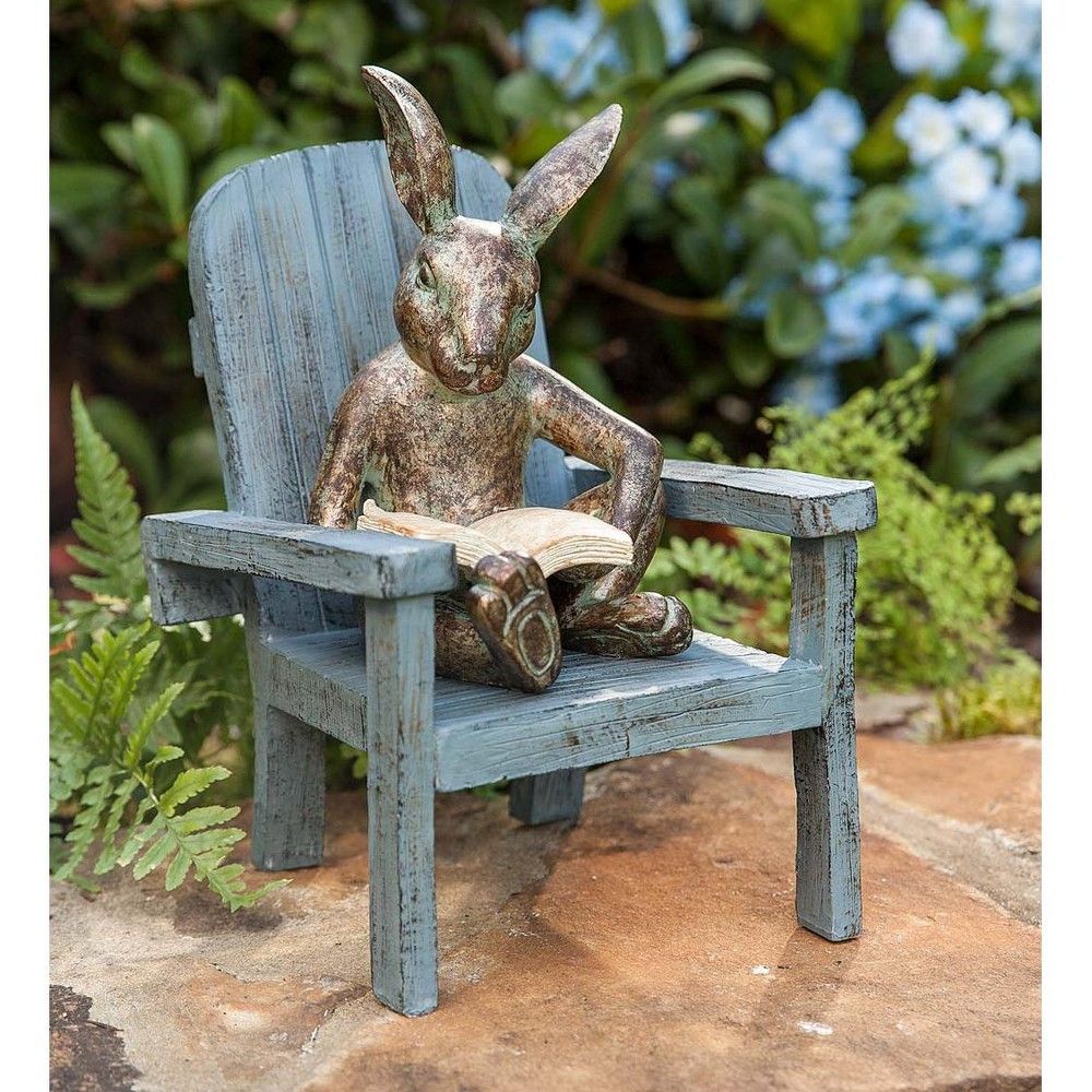 Reading Rabbit Garden Statue Outdoor Garden Statues Rabbit Garden Garden Statues