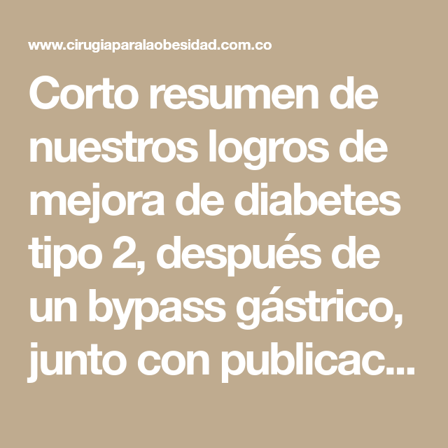 diabetes curada por bypass gástrico