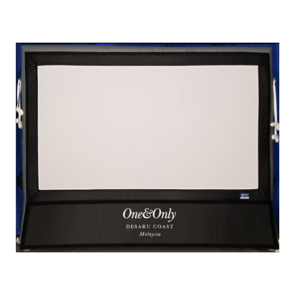 E-SL 9 PRO Screen-Only Kit: Perfect for a pool deck, resort lobby, or smaller venue The EPIC E-SL9 PRO Screen-Only Kit is perfect for pool decks, resort lobbies, and smaller venues! With a 9’x5’ widescreen picture and 123” diagonal image, this product is sure to provide hours of fun and enjoyment! The height of the E-SL9 has been increased yet still allows for easy setup indoors, making it perfect for any setting!This free-standing screen is made of durable, tear-resistant vinyl coated polyester Projector Stand, Projector Lamp, Led Work Light, Work Lights, Rear Projection, Professional Speakers, Outdoor Cinema, Relief Valve, Speaker Stands