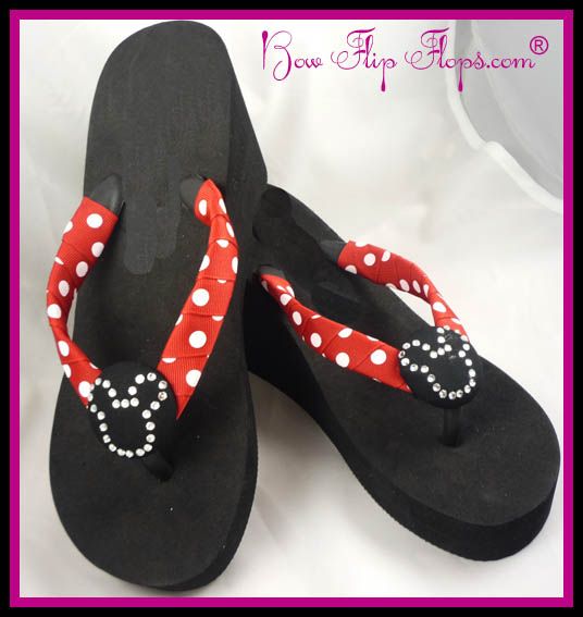 Bling Mouse Disney Vacation Sandals in Customizable Colors Mickey Glitter Flip Flops