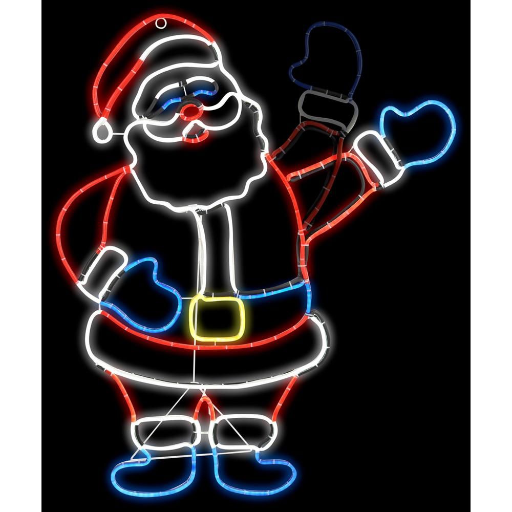 CHRISTMAS SANTA NEON SNOWMAN AIRBLOWN INFLATABLE YARD DECORATION