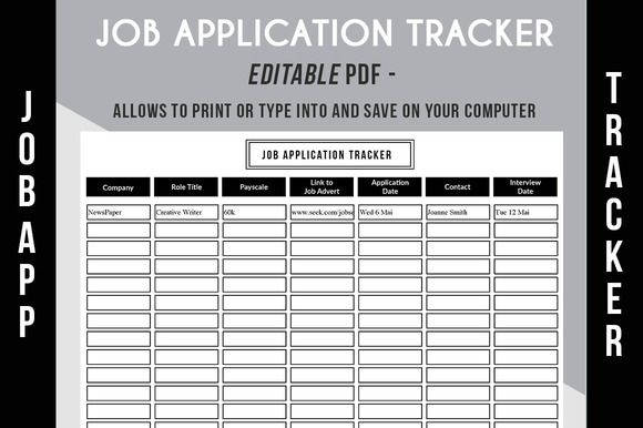 job application tracker pdf by graphicsauthor resume cv job application tracker template