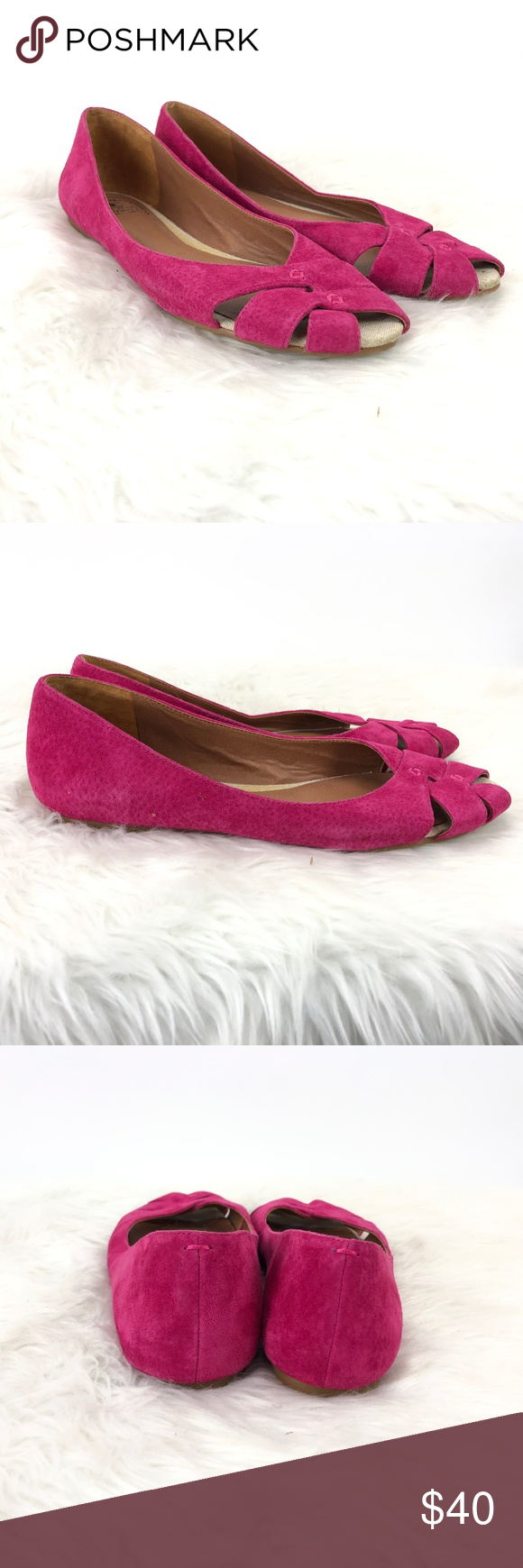 fuchsia suede flats