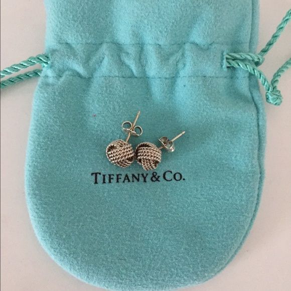 tiffany silver knot earrings