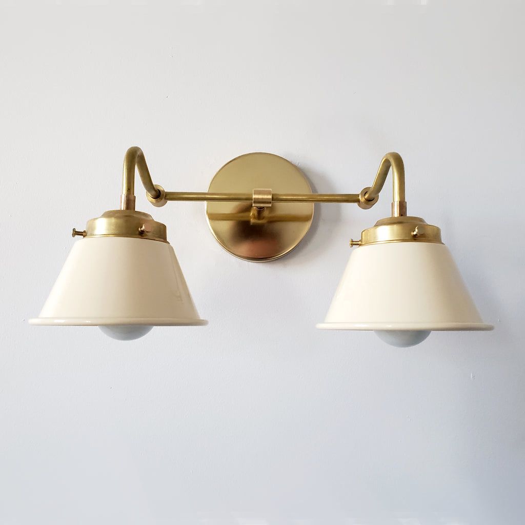 Double Kelly Sconce - Sazerac Stitches Accent Lighting, Wall Sconce Lighting, Home Lighting, Modern Lighting, Indoor Lighting, Bathroom Wall Sconces, Bathroom Light Fixtures, Bathroom Lighting, Downstairs Bathroom