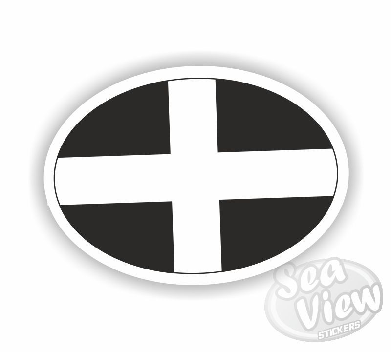 Kernow Cornwall Oval Sticker Cornish Stickers St Piran Flag Kernow Car Van Decal