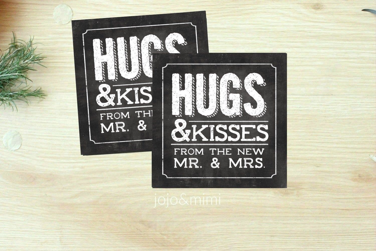 Instant 'Hugs & Kisses from the new Mr. and Mrs.' Printable Tag Wedding Instant 'Hugs & Kisses from the new Mr. and Mrs.' Printable Tag Wedding