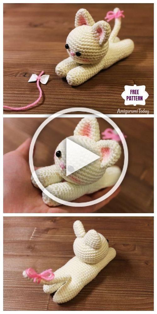 Crochet #Lying #Kittens #Amigurumi #Free #Patterns, #Amigurumi