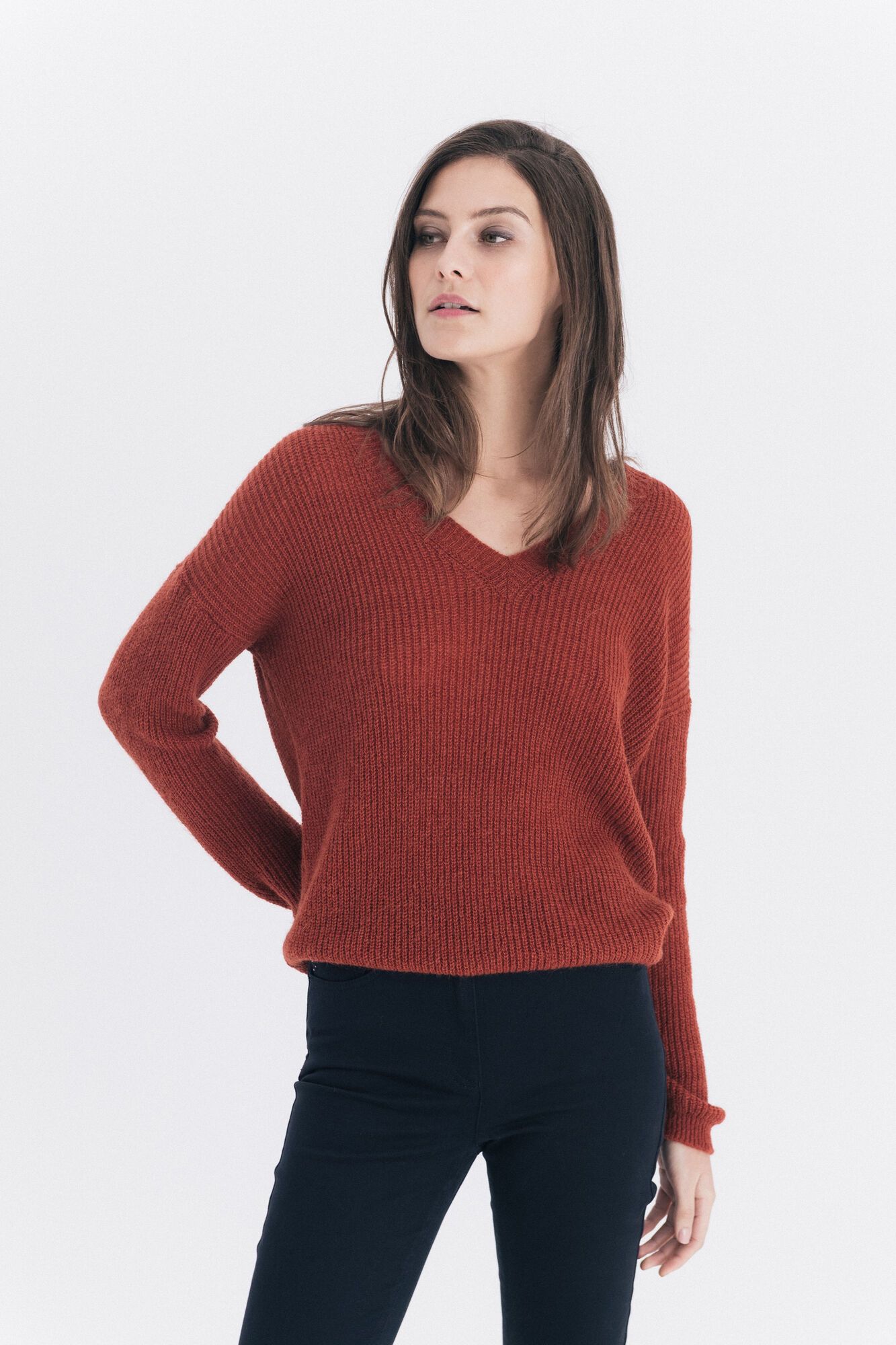 Pin on JGL Fashion Likes Minimum | Pull rouille manches longues