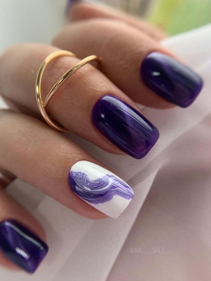 violet nails, nails ideas purple, trendy nails purple, purple nail inspo, simple purple nails, violet nails designs, simple purple nails, cute acrylic nails purple, cute purple nail ideas Black And Purple Nails, Dark Purple Nails, Violet Nails, Purple Nail Art, Purple Acrylic Nails, Purple Nail Designs, Colorful Nail Designs, Cute Nail Designs, Acrylic Nail Designs