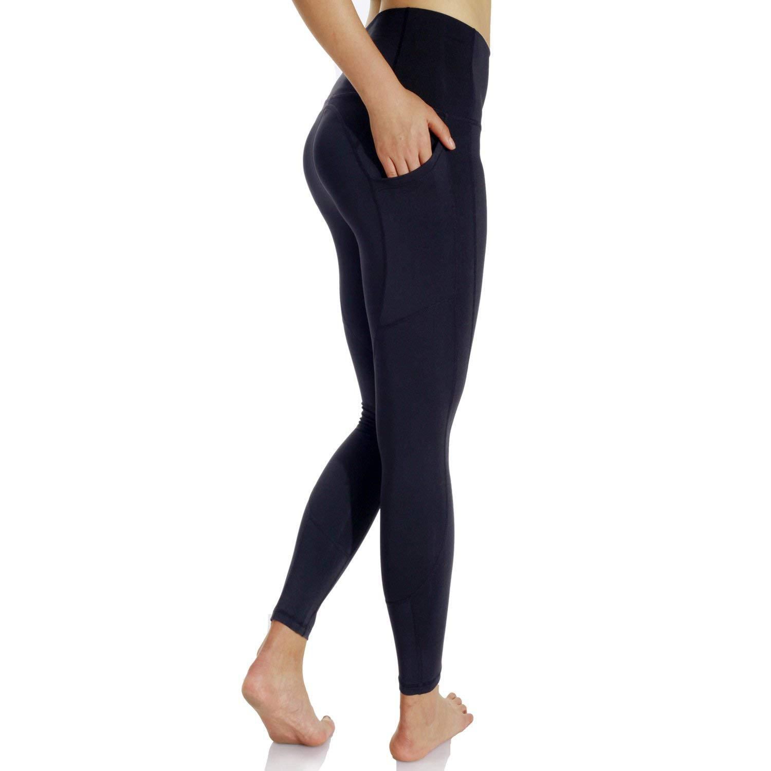 Persit High Waist Yoga Pants for Women Mesh Workout Running Yoga Leggings with Pockets