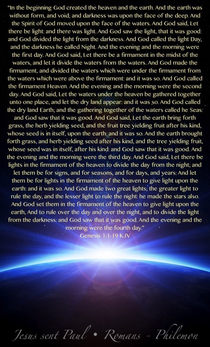 in the beginning god created the heaven and the earth and the earth the earth was without form