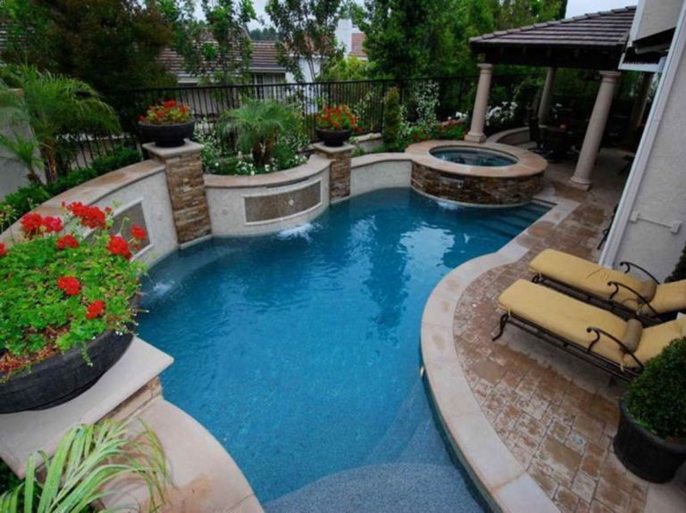 35 Gorgeous Small Swimming Pool Design For Amazing Backyard 34 Small Backyard Design Small Backyard Pools Small Pool Design