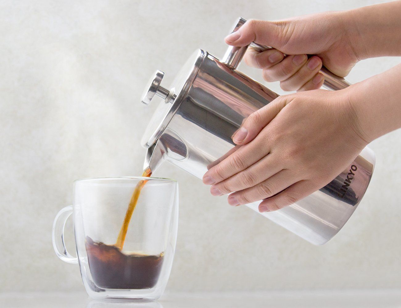 Linkyo French Press Coffee Maker Easy Clean Stainless Steel Linkyo French Press Coffee Maker Easy Clean Stainless Steel 34 Ounce 1 Liter Kitchenideas Kitchenaccessories Kitchendesigns
