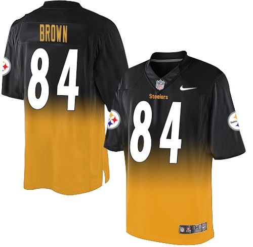 Men S Nike Pittsburgh Steelers 84 Antonio Brown Elite Black Gold Fadeaway Nfl Jersey Nfl Jerseys Antonio Brown Jersey Pittsburgh Steelers Jerseys [ 488 x 500 Pixel ]