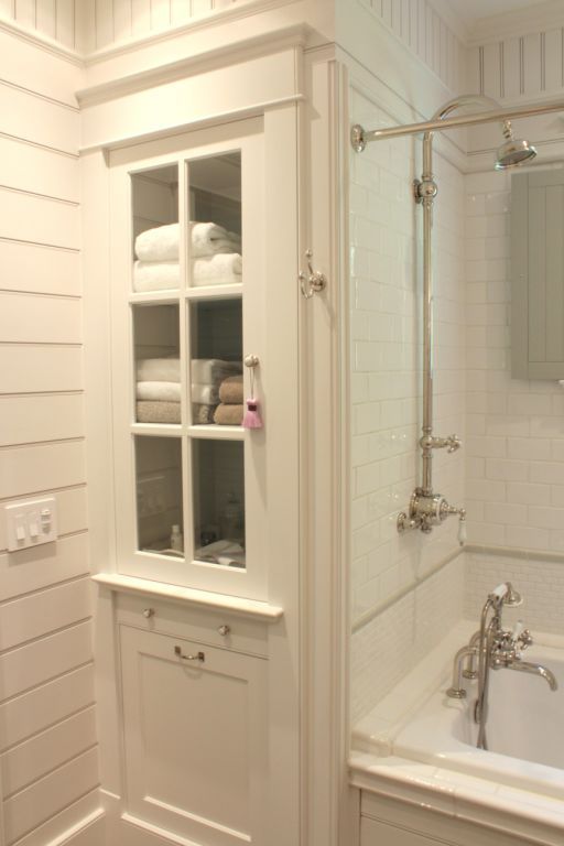 Designing Our Diy Vintage Inspired Bathroom Remodel Details Master Bath Linen Closet Bathroom Cabinet And Tub Surround With White Subway Tile The Inn At Little Pond Farm Photo Kelly From By Talk Of