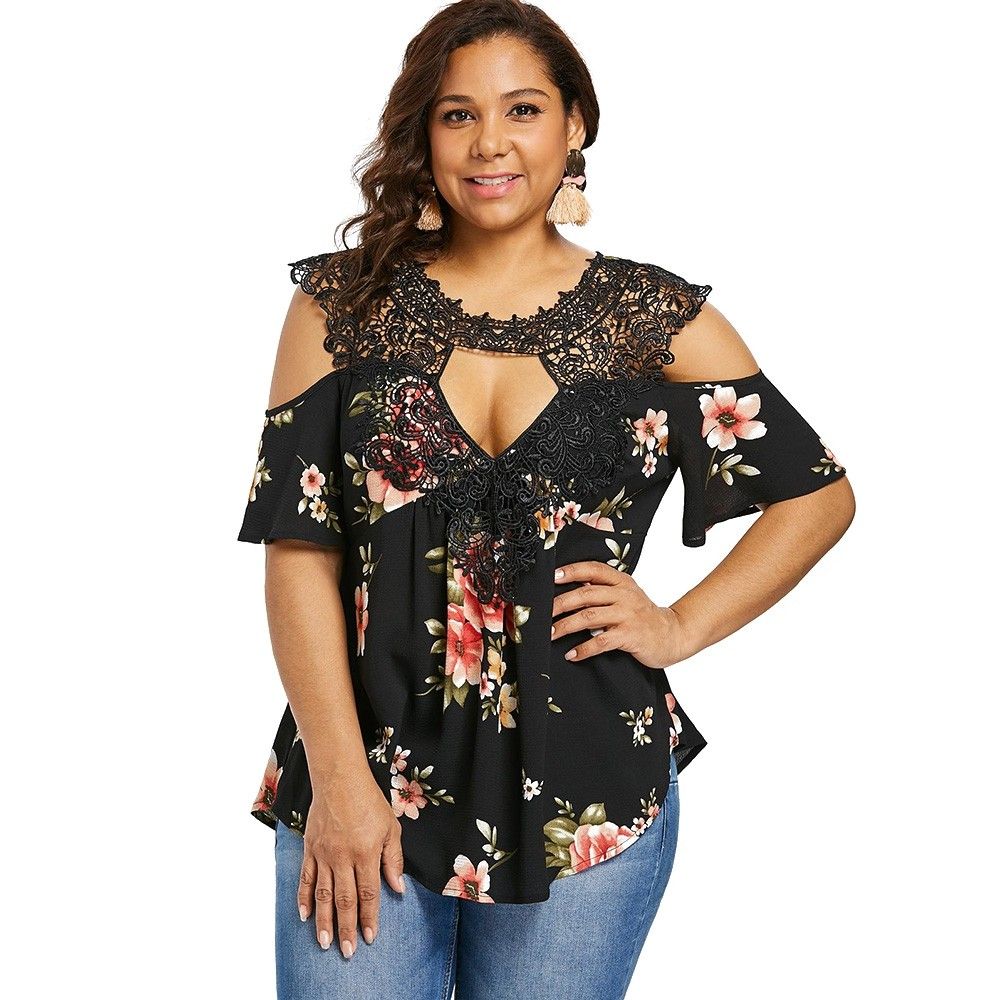 VISLILY Womens Plus Size Tops Buttons Raglan Henley Shirt Casual Tees Blouses