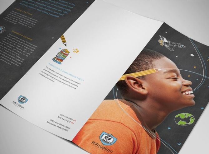 non profit teaching organization brochure template trifold
