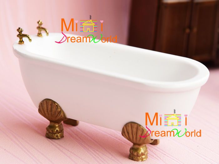 1/12 Dollhouse Miniature wood Victorian Bathroom Bathtub ...