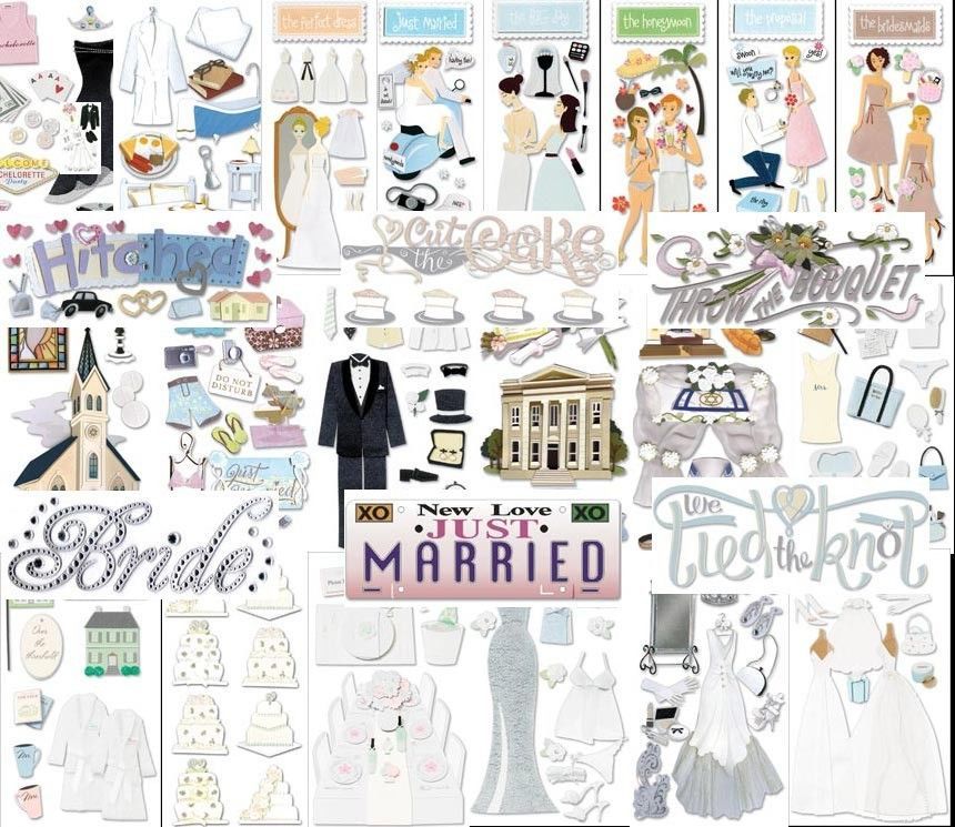 JOLEES BRIDAL SHOWER WEDDING SCRAPBOOK STICKERS