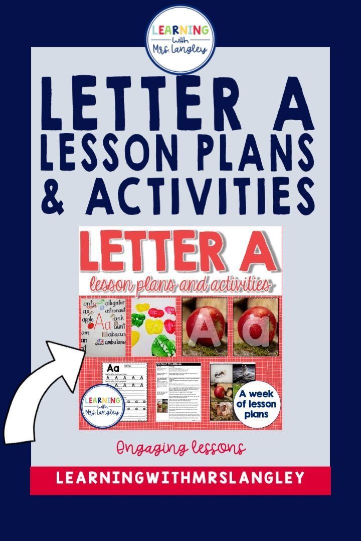 Do your students struggle when learning the alphabet? I can help! Immerse your preschool or kindergarten students in a letter a day or letter of the week to quickly gain fluency in the alphabet. Each letter lesson plan includes a week of hands on activities, book connections, handwriting, science, math, and more that will make learning the alphabet fun and engaging. Alphabet Lesson Plans, Alphabet Book, Alphabet Poster, Learning The Alphabet, Nursery Rhymes Activities, Rhyming Activities, Hands On Activities, Reading Connections, Letter Sound Correspondence
