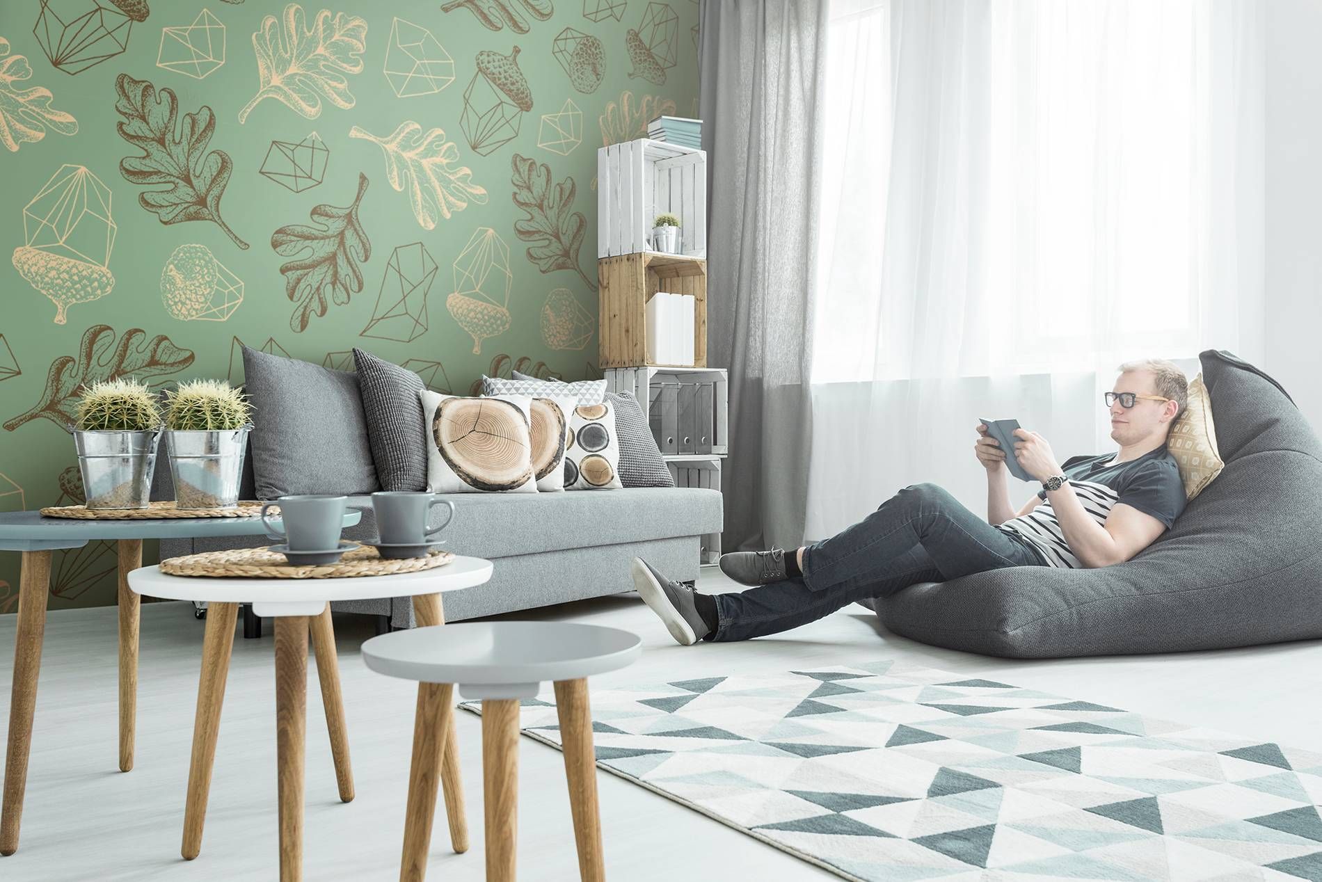 Relax in leaves • Living room Contemporary Abstraction Nature