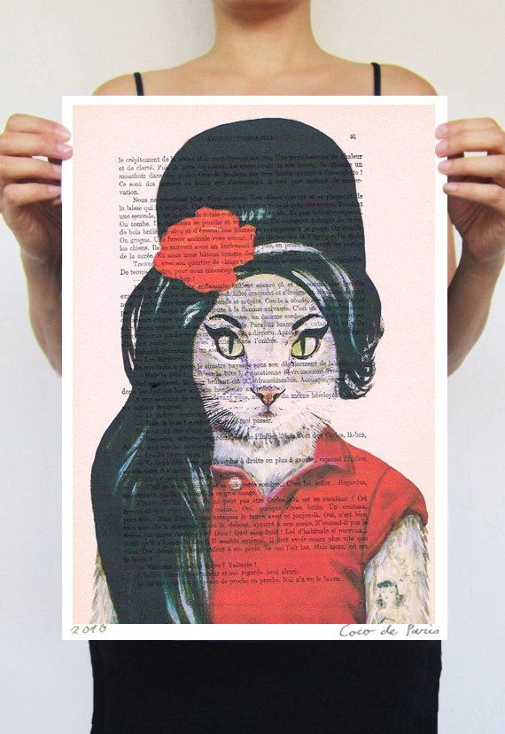 Amy Winehouse Poster Cat poster cat art music poster funny Animaux