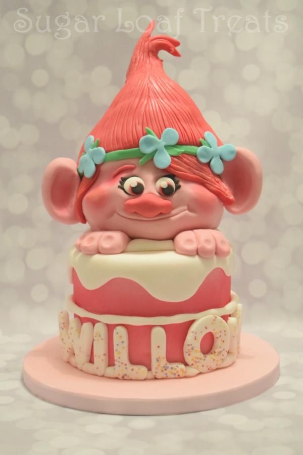 poppy troll cake by