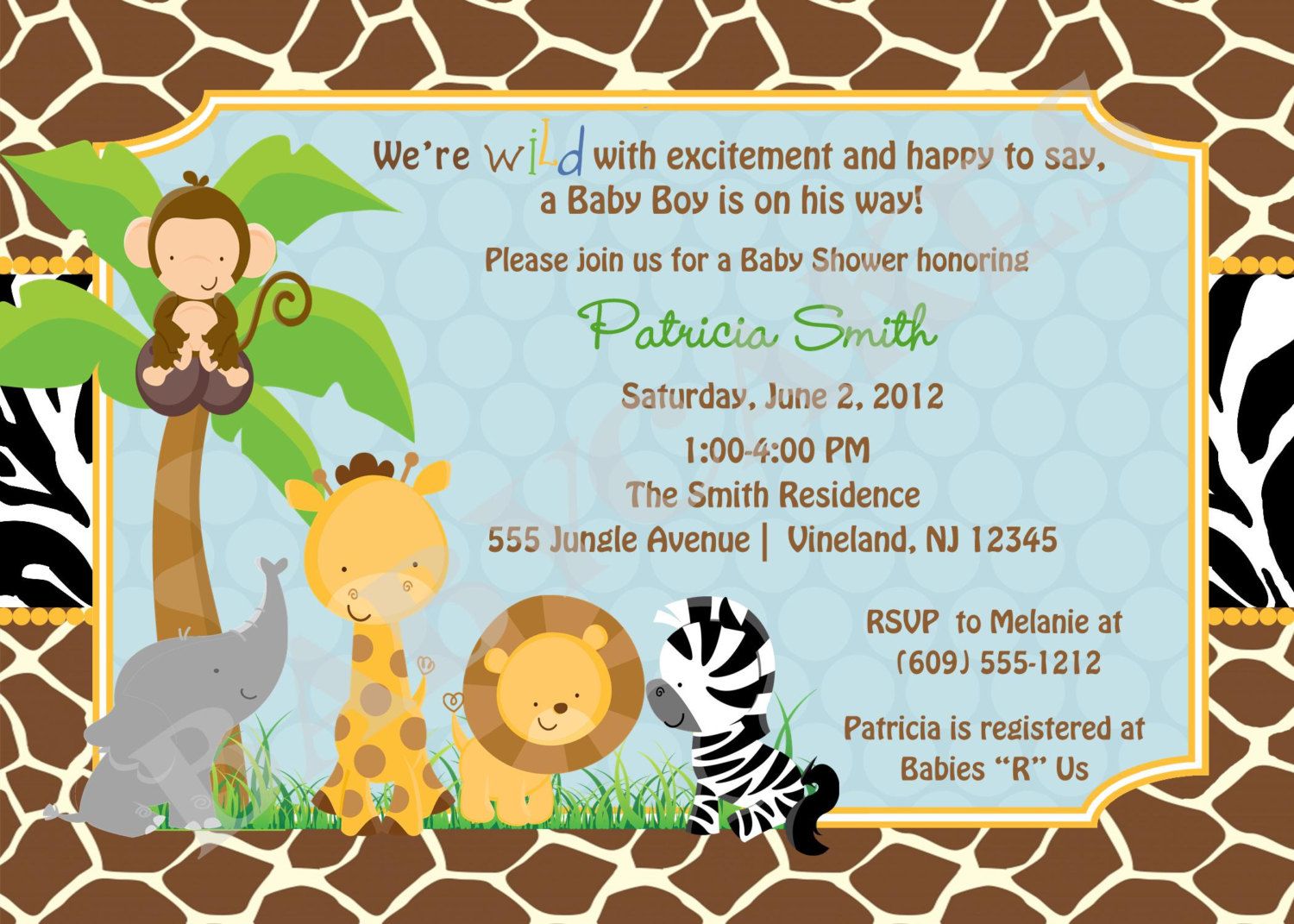 Safari Baby Shower Tips Theme Safari Baby Shower Tips Theme Invitations Black White Zebra Animal Zoo Card Party Free