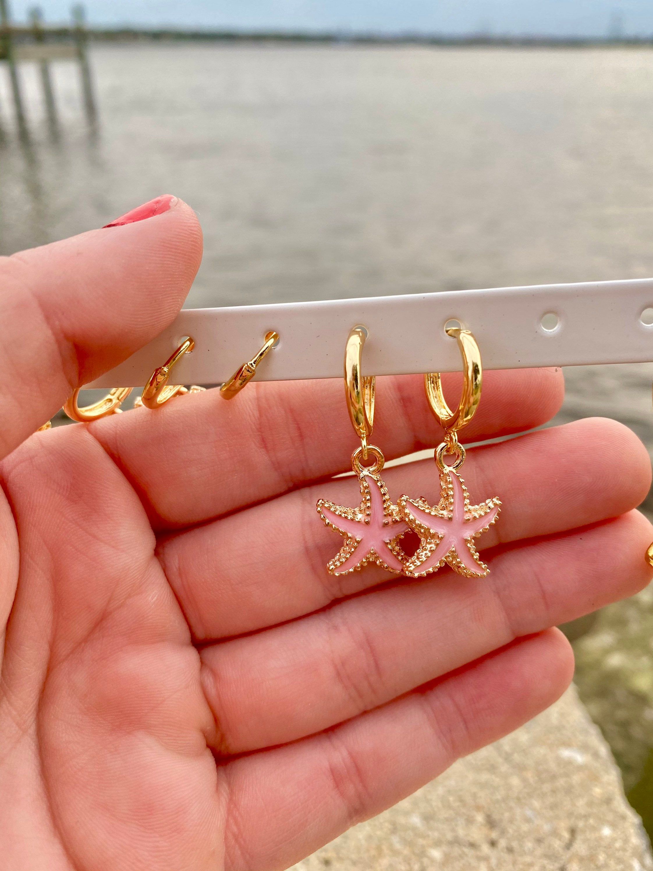 18K Gold Plated Starfish Huggies Multiple Colors Starfish Etsy 18K Gold Plated Starfish Huggies Multiple Colors Starfish Etsy
