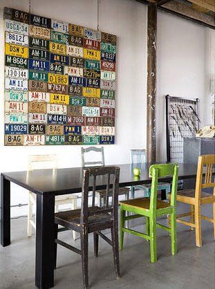 love all those license plates, fun idea to collect from all the ... love all those license plates, fun idea to collect from all the ...