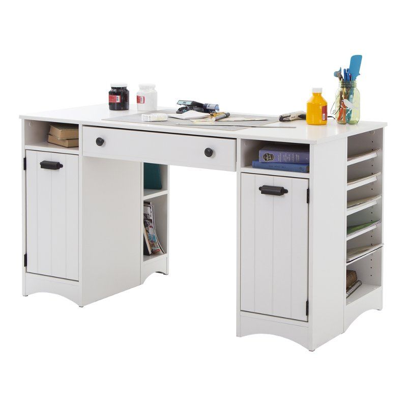 White Craft Table With Storage Artwork Rc Willey Furniture Store Craft Tables With Storage Craft Table Desk Shelves