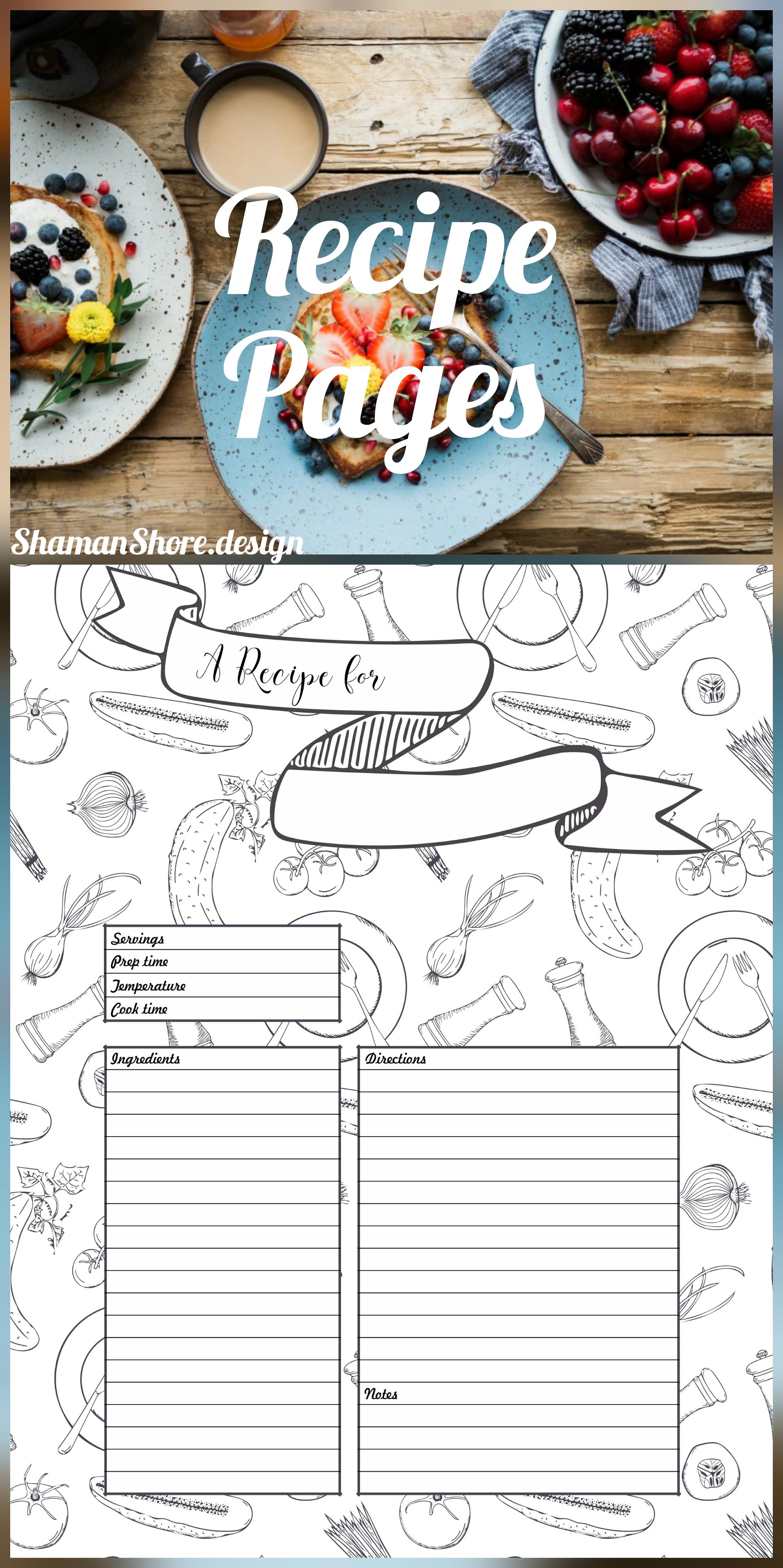 printable recipe pages