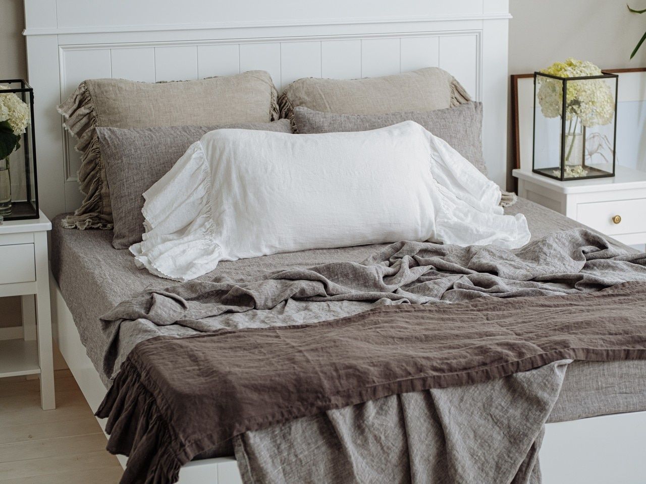 Sweetie pillow cover Linen Dramatic Flax Linen Dramatic Ruffle Pillowcase